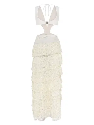 PatBO Women's Martina Ruffle Maxi Dress - Off White | Thumbnail 2 PatBO Women's Martina Ruffle Maxi Dress - Off White | Thumbnail 2