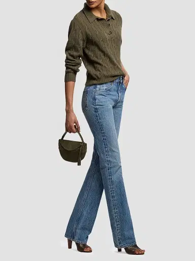 Ralph Lauren Collection Women's Cable-Knit Cashmere Polo Sweater | Thumbnail 2 Ralph Lauren Collection Women's Cable-Knit Cashmere Polo Sweater | Thumbnail 2