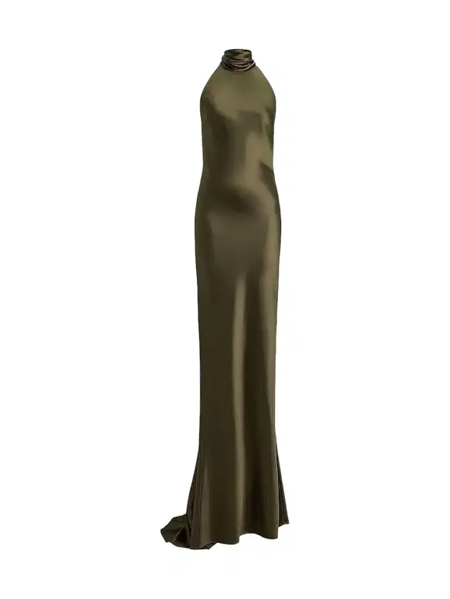 Ralph Lauren Collection Women's Chilton Satin Evening Dress - Cypress