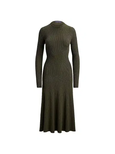 Ralph Lauren Collection Women's Parson Rib-Knit Day Dress - Cypress - Size XS | Thumbnail 1