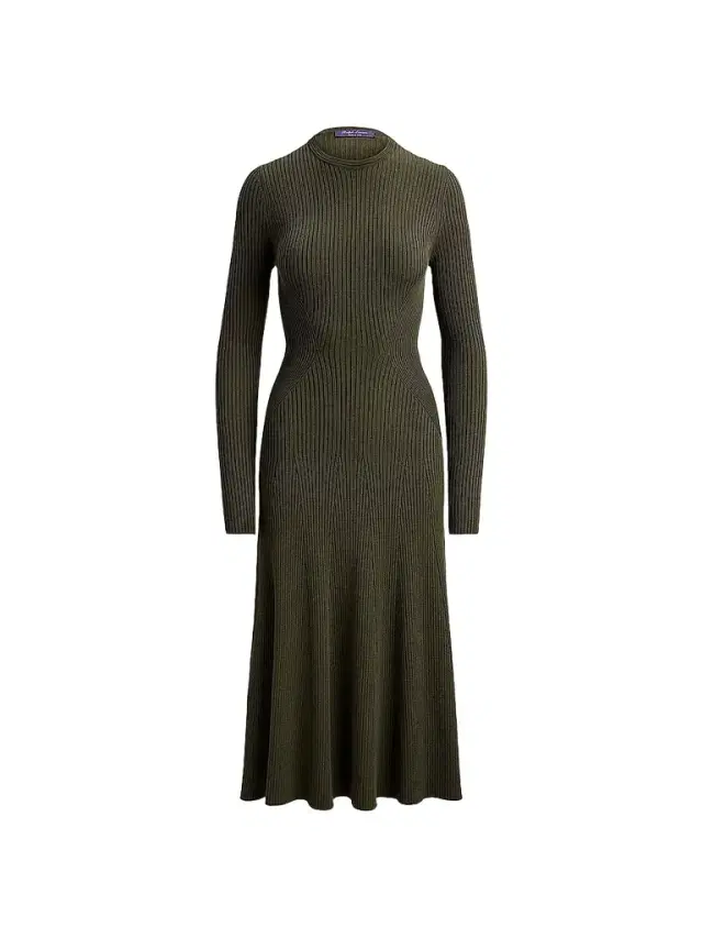 Ralph Lauren Collection Women's Parson Rib-Knit Day Dress - Cypress
