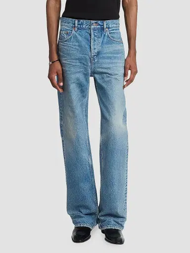 Saint Laurent Men's Baggy Mid Rise Jeans - Blue Salt - Size 34 | Thumbnail 4