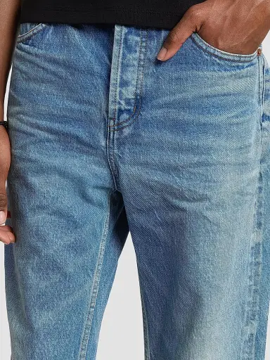 Saint Laurent Men's Baggy Mid Rise Jeans - Blue Salt - Size 34 | Thumbnail 6