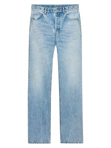 Saint Laurent Men's Baggy Mid Rise Jeans - Blue Salt - Size 34 | Thumbnail 1