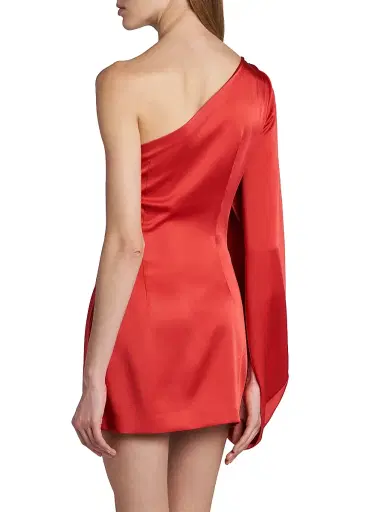Stella McCartney Women's Satin Drape Mini Dress - Tomato - Size 10 | Thumbnail 5 Stella McCartney Women's Satin Drape Mini Dress - Tomato - Size 10 | Thumbnail 5