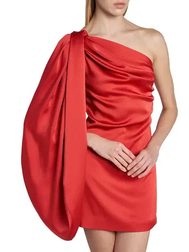 Stella McCartney Women's Satin Drape Mini Dress - Tomato - Size 10 | Thumbnail 6 Stella McCartney Women's Satin Drape Mini Dress - Tomato - Size 10 | Thumbnail 6