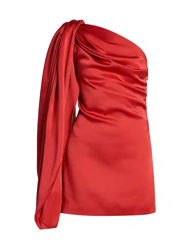Stella McCartney Women's Satin Drape Mini Dress - Tomato - Size 10 | Thumbnail 1 Stella McCartney Women's Satin Drape Mini Dress - Tomato - Size 10 | Thumbnail 1