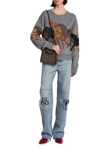 Stella McCartney Women's Racing Horses Wool Sweater | Thumbnail 2 Stella McCartney Women's Racing Horses Wool Sweater | Thumbnail 2