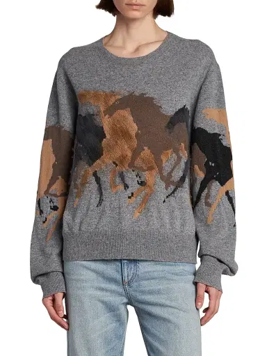 Stella McCartney Women's Racing Horses Wool Sweater | Thumbnail 3 Stella McCartney Women's Racing Horses Wool Sweater | Thumbnail 3