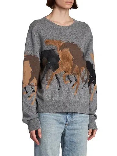 Stella McCartney Women's Racing Horses Wool Sweater | Thumbnail 4 Stella McCartney Women's Racing Horses Wool Sweater | Thumbnail 4