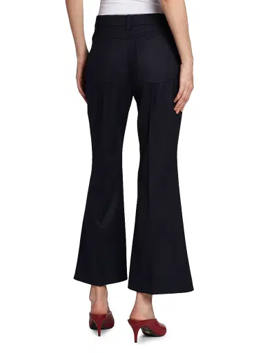 Stella McCartney Women's Flannel Kick Flared Pants - Navy - Size 12 | Thumbnail 5