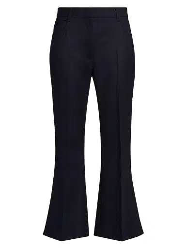 Stella McCartney Women's Flannel Kick Flared Pants - Navy - Size 12 | Thumbnail 1