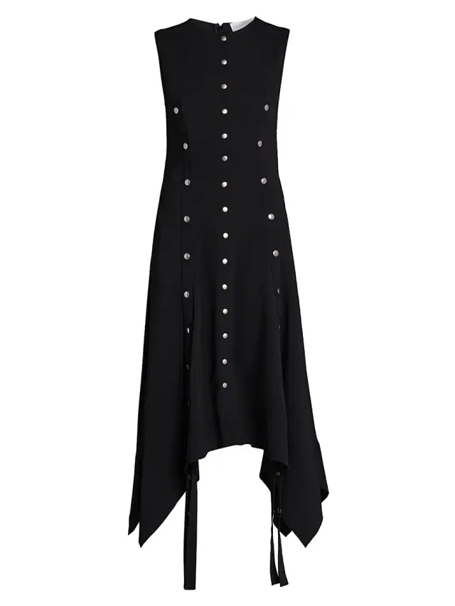 Stella McCartney Women's Snapped Sleeveless Midi Dress - Black