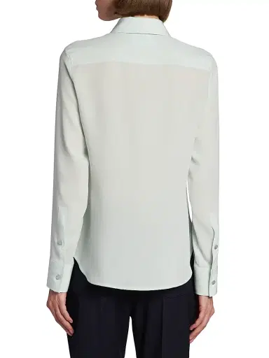 Stella McCartney Women's Iconic Silk Shirt - Frosty Blue - Size 12 | Thumbnail 5