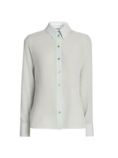 Stella McCartney Women's Iconic Silk Shirt - Frosty Blue - Size 12 | Thumbnail 1