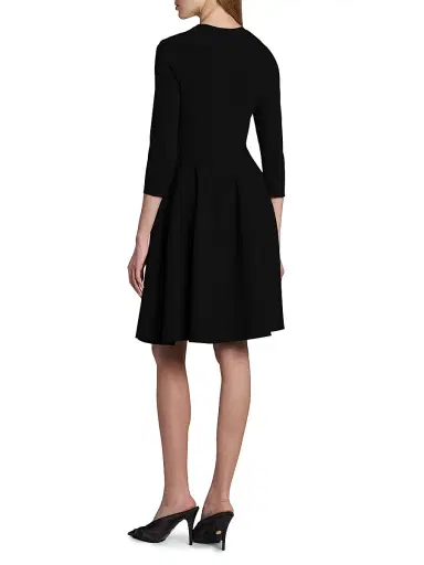 Stella McCartney Women's Compact Knit Fit-And-Flare Knee-Length Dress - Black - Size XS | Thumbnail 5