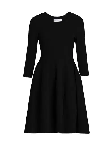 Stella McCartney Women's Compact Knit Fit-And-Flare Knee-Length Dress - Black - Size XS | Thumbnail 1
