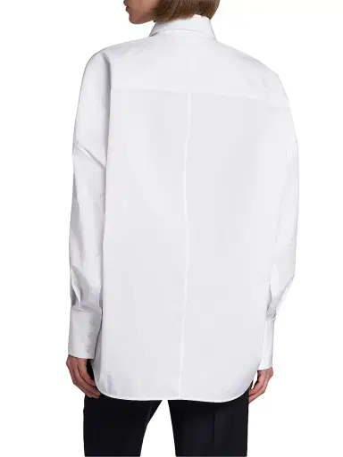 Stella McCartney Women's Lace-Paneled Cotton Poplin Shirt - Pure White - Size 14 | Thumbnail 5