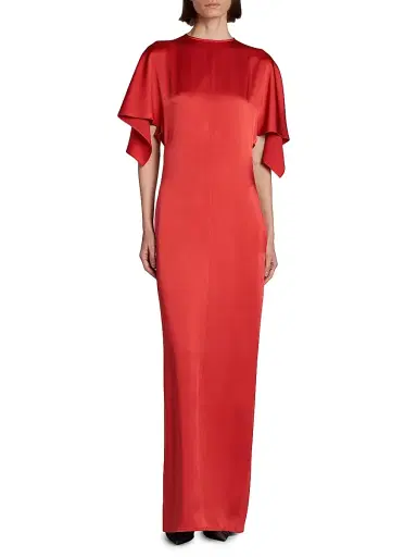Stella McCartney Women's Satin Handkerchief Maxi Dress - Tomato - Size 12 | Thumbnail 3