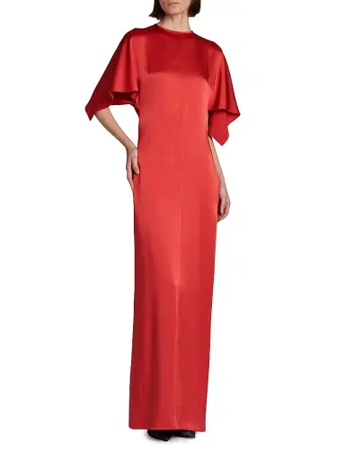 Stella McCartney Women's Satin Handkerchief Maxi Dress - Tomato - Size 12 | Thumbnail 4