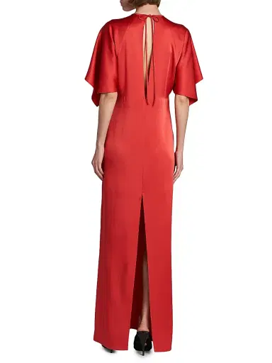 Stella McCartney Women's Satin Handkerchief Maxi Dress - Tomato - Size 12 | Thumbnail 5