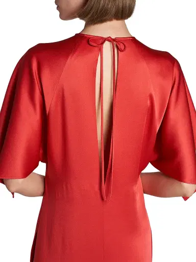 Stella McCartney Women's Satin Handkerchief Maxi Dress - Tomato - Size 12 | Thumbnail 6
