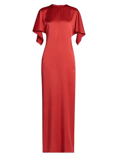 Stella McCartney Women's Satin Handkerchief Maxi Dress - Tomato - Size 12 | Thumbnail 1