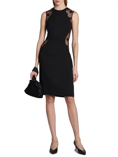 Stella McCartney Women's Miracle Polka Dot Sheath Dress - Black - Size 14 | Thumbnail 2