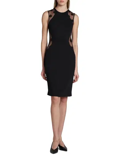 Stella McCartney Women's Miracle Polka Dot Sheath Dress - Black - Size 14 | Thumbnail 3