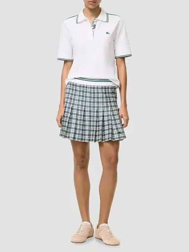 Burberry Women's Daria Check Pleated Tennis Mini Skirt - Peacock Blue Check - Size XXS | Thumbnail 2