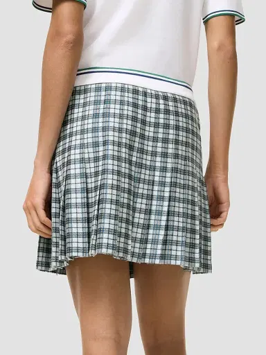 Burberry Women's Daria Check Pleated Tennis Mini Skirt - Peacock Blue Check - Size XXS | Thumbnail 3