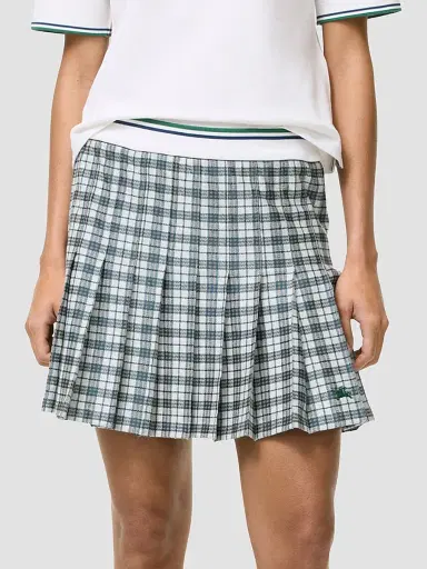 Burberry Women's Daria Check Pleated Tennis Mini Skirt - Peacock Blue Check - Size XXS | Thumbnail 4