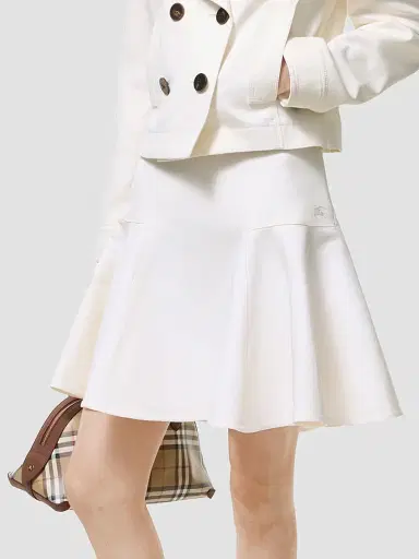 Burberry Women's Cotton Fit & Flare Mini Skirt - Tundra White - Size 16 | Thumbnail 3 Burberry Women's Cotton Fit & Flare Mini Skirt - Tundra White - Size 16 | Thumbnail 3