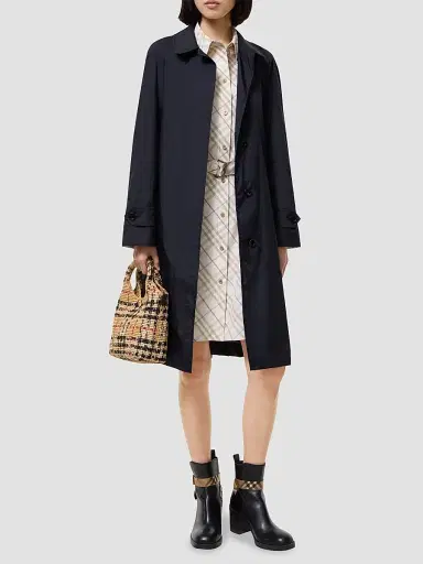 Burberry Women's Long Belted Nylon Car Coat | Thumbnail 2