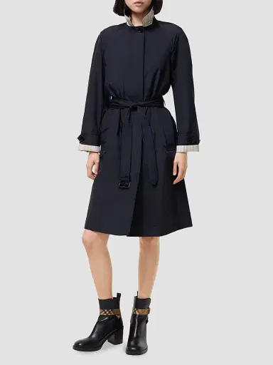Burberry Women's Long Belted Nylon Car Coat | Thumbnail 3