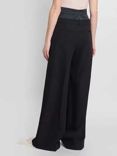 Erdem Women's Grain De Poudre Wide-Leg Trousers | Thumbnail 3 Erdem Women's Grain De Poudre Wide-Leg Trousers | Thumbnail 3