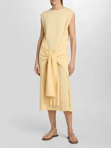 TOTEME Women's Tie-Waist Jersey Midi Dress | Thumbnail 3 TOTEME Women's Tie-Waist Jersey Midi Dress | Thumbnail 3