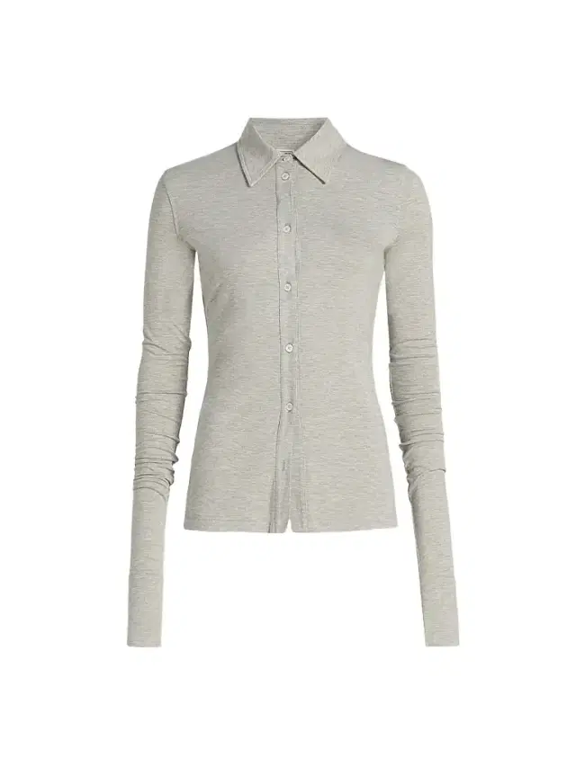 Women's Fitted Jersey Shirt - Pale Grey