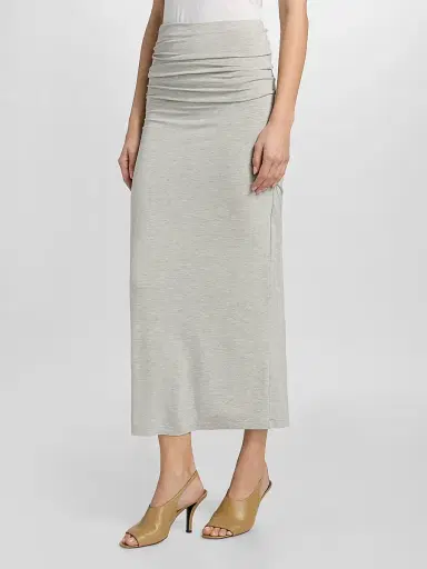 TOTEME Women's Draped Jersey Midi Skirt - Pale Grey - Size XL | Thumbnail 4