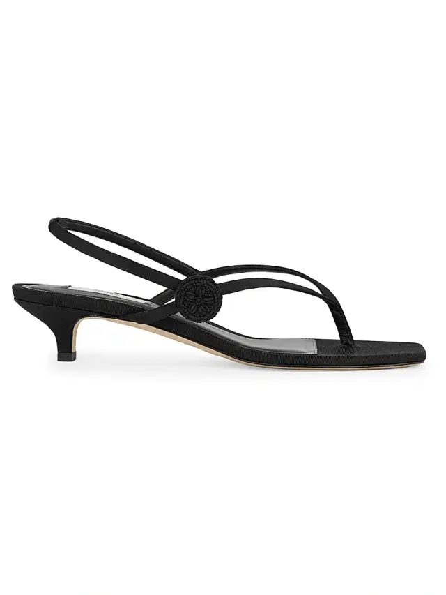 Toteme Women's 35MM Satin Slingback Flip Flops - Black