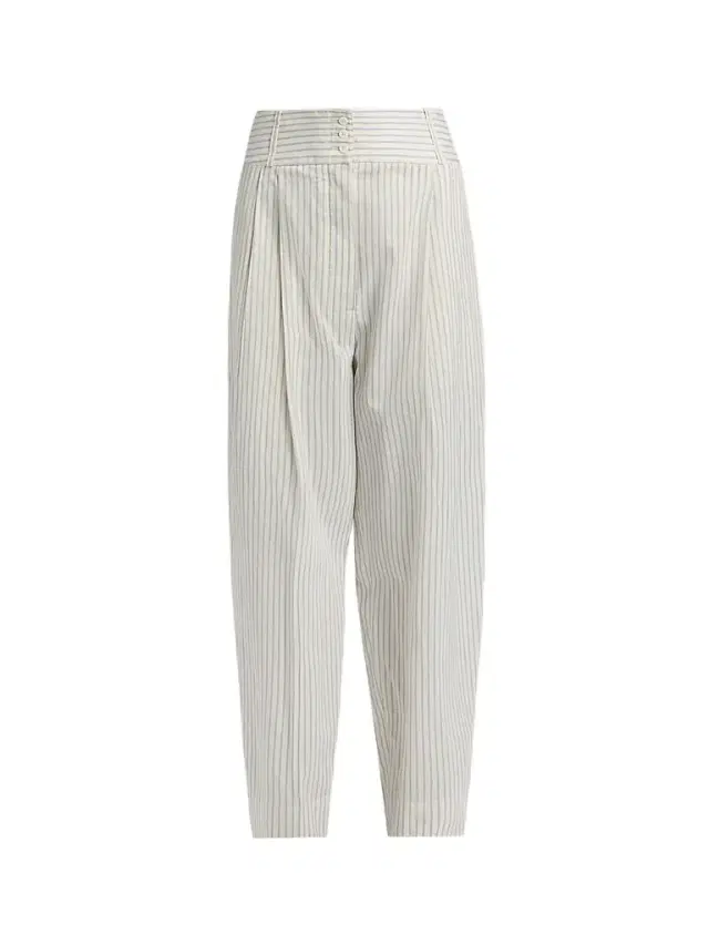 Women's Striped Cotton-Silk Balloon Trousers - White Cobalt