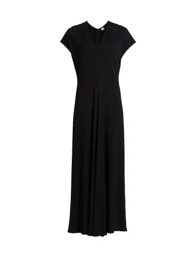 TOTEME Women's V-Neck Jersey Maxi Dress - Black - Size XL | Thumbnail 1