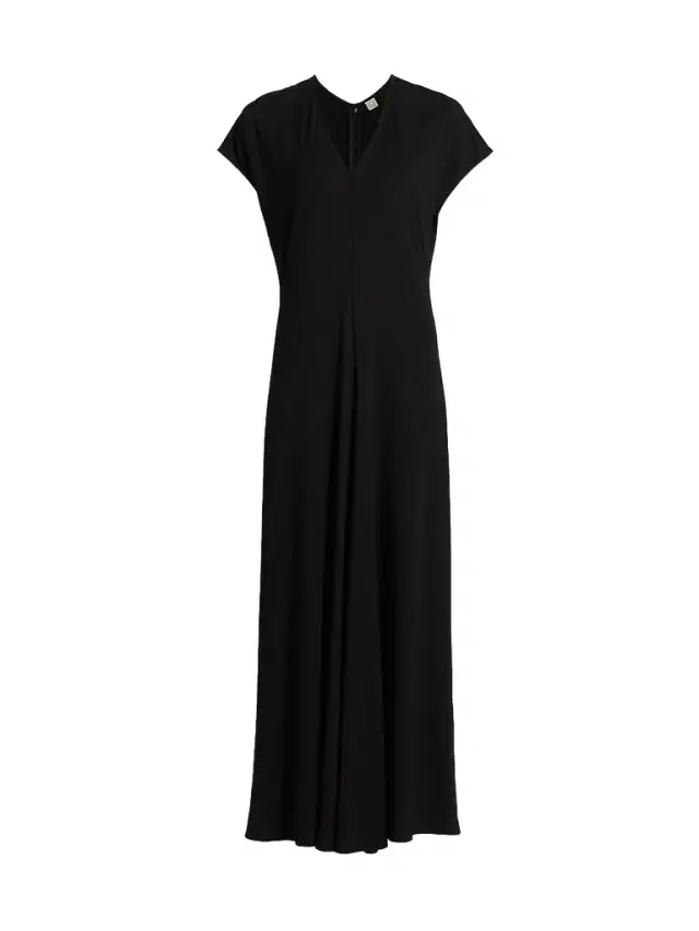 Toteme Women's V-Neck Jersey Maxi Dress - Black