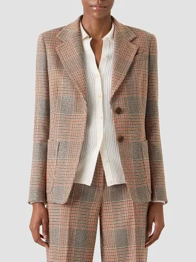 Akris punto Women's Glen Check Tailored Wool-Blend Blazer | Thumbnail 4