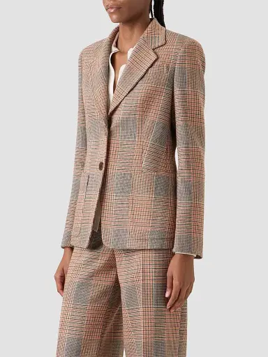 Akris punto Women's Glen Check Tailored Wool-Blend Blazer | Thumbnail 6