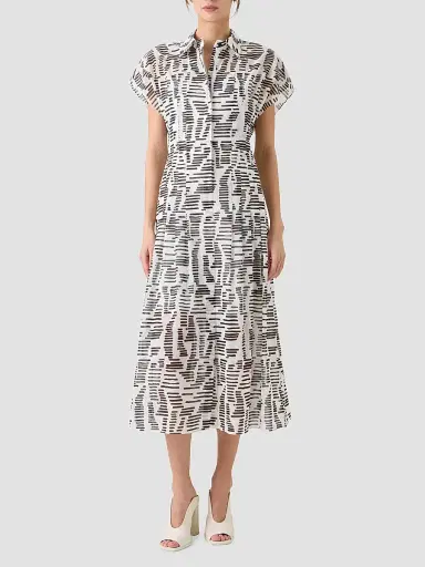 Akris Women's Printed Cotton Midi Shirtdress | Thumbnail 2 Akris Women's Printed Cotton Midi Shirtdress | Thumbnail 2