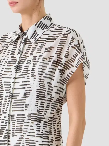 Akris Women's Printed Cotton Midi Shirtdress | Thumbnail 4 Akris Women's Printed Cotton Midi Shirtdress | Thumbnail 4