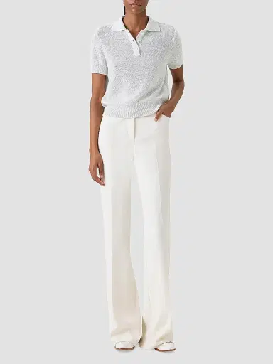 Akris Women's Rib-Knit Linen-Blend Sweater - Ecru - Size 16 | Thumbnail 2 Akris Women's Rib-Knit Linen-Blend Sweater - Ecru - Size 16 | Thumbnail 2