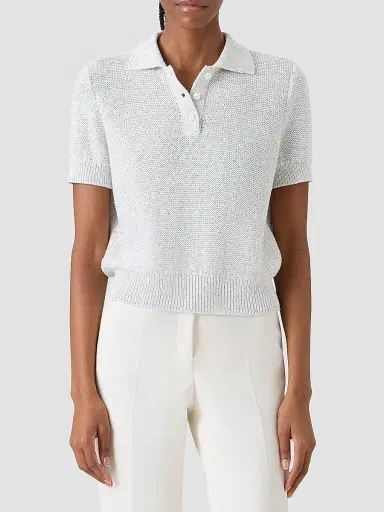 Akris Women's Rib-Knit Linen-Blend Sweater - Ecru - Size 16 | Thumbnail 4 Akris Women's Rib-Knit Linen-Blend Sweater - Ecru - Size 16 | Thumbnail 4