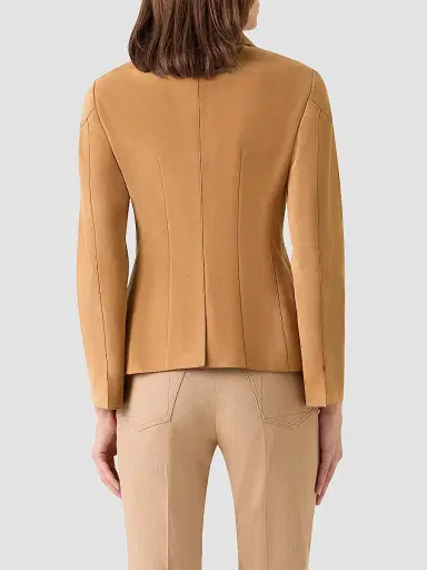 Akris Women's Delia Suede Utility Jacket - Camel - Size 16 | Thumbnail 3